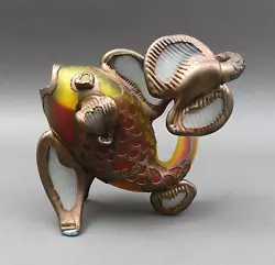 Buy Anca Podaru Ama Romanian Handcrafted Copper Overlay Fish Art Glass Sculpture • 658.07£