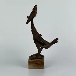 Buy Mid-Century Brutalist Metal Dinosaur/Bird Sculpture In Rust Metal #2 • 209.36£
