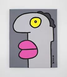 Buy Thierry Noir Original Classic Head Canvas (Grey / Pink / Yellow) • 4,000£