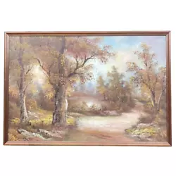 Buy Vintage Irene Cafieri Oil Painting Woodland Scene Framed Signed Very Large 67x97 • 149.99£