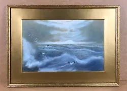 Buy Antique Early 20th Framed Original Pastel Seascape Gulls/cliffs Southern England • 20£