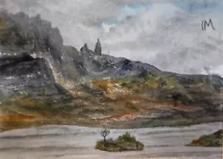 Buy ACEO Original Painting Art Card Landscape Scotland Skye Mountain  Watercolour • 5.50£