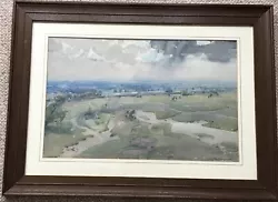 Buy Arthur Knighton Hammond Framed Watercolour Epsom Downs Surrey With Dark Clouds • 58£
