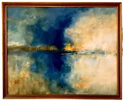 Buy Seascape Landscape Original Painting Scotland Sunset Winter Sea Large Oil Large • 120£