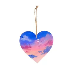 Buy Acrylic Painting Hand Painted Clouds Heart Wood Slice Decorative Hanging Decor • 6.99£
