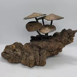 Buy Mid Century Modern Driftwood Metal Mushroom Sculpture • 49.01£