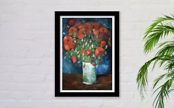 Buy Framed Vincent Van Goch Vase With Poppies Famous Painting Art Poster Print • 12.14£