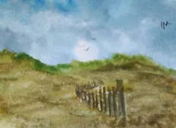 Buy ACEO Original Painting Seascape Beach Coast Rocks Beach Summer Sand Watercolour • 6£