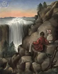 Buy EMMA ELEONORA KENDRICK (1788-1871) Miniature Painting FIGURES SAT BY WATERFALL • 100£