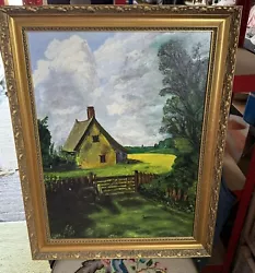 Buy Vintage Oil Painting Artwork On Canvas Of Rural Cottage Scene M. Wolfers 1991 • 45£