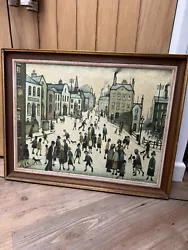 Buy Village Square By Lowry Framed Canvas Painting Print • 49.99£
