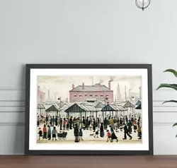 Buy Market Scene Northern FRAMED WALL ART PRINT PAINTING Artwork LS Lowry Style • 26.99£