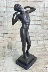 Buy Solid Bronze Art Deco Style Outdoor/garden Statue Nude Male Figurine Sculpture • 260.61£