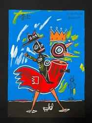 Buy Jean Michel Basquiat (Handmade) Drawing - Painting On Old Paper Signed & Stamped • 102.11£