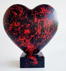 Buy SPACO Signed HEART LOVE Black HEART SCULPTURE Graffiti Pop STREET ART Paint • 211.15£