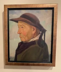 Buy A. G. WARSHAWSKY Antique BRITANNY PEASANT OLD MAN Portrait Oil Painting LISTED • 746.88£