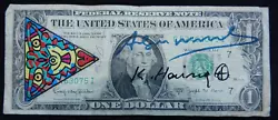 Buy A. Warhol/K. Haring 1 Dollar Banknote Sign, Sketched, Certificate, Limited! • 97.79£