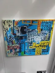 Buy Jean-Michel Basquiat (Handmade) Acrylic Painting On Canvas Signed & Stamped • 449£