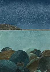 Buy Contemporary Coastal Art Beach / Pebbles Original Acrylic Mixed Media Painting. • 24.99£