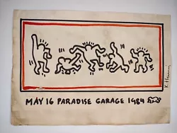 Buy Keith Haring Painting Drawing Vintage Sketch Paper Signed Stamped • 81.53£