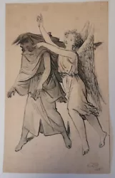 Buy CARL SCHWALBACH 1885-1983 Hand Drawing Ink Signed 1945 Devil And Angel • 9.70£