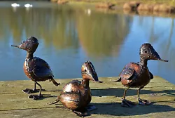 Buy Metal Duckling Garden Ornament Sculpture Art - Handmade Recycled Metal Bird • 30£