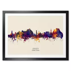 Buy Jersey Skyline, Poster, Canvas Or Framed Print, Watercolour Painting 15260 • 19.99£