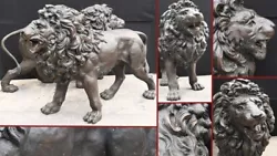 Buy Pair Bronze Lions Monumental Cat Statues Gatekeepers Medici • 13,062.50£