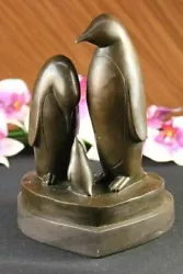Buy Large Mother Penguin With Her Baby Bronze Sculpture Statue Figure Figurine Art • 185.79£