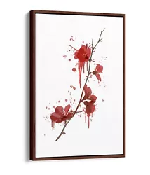 Buy Red Flower Sakura Splash Art Paint -float Effect Canvas Art Print Trendy • 49.99£