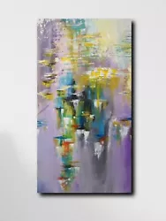 Buy Purple City Original Modern Abstract Handmade Acrylic Painting On Canvas Large • 115£