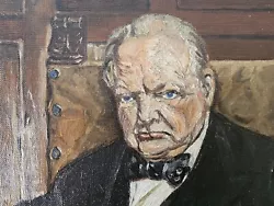 Buy Antique Oil Painting Of The Legend Winston Churchill • 245£