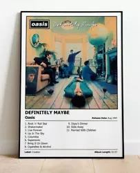 Buy OASIS - Definitely Maybe | Album Cover Print Poster | A4, A3, A2 & A1 • 10.99£