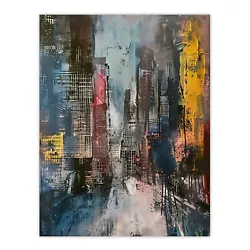 Buy Abstract City Street Cityscape Painting Wall Art Poster Print • 11.99£
