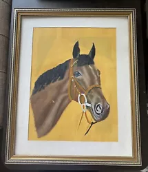Buy Lovely Vintage Painting Of A Brown Horses Head • 8.99£
