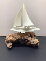 Buy Vintage MCM John Perry Driftwood Art Sculpture Sail Boat Man Woman • 28.58£