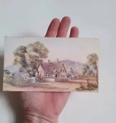 Buy Lovely Original Watercolour Painting Postcard Sized Country Scene 16cm X 9cm • 25£