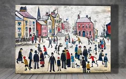 Buy L. S. Lowry People Standing About CANVAS PAINTING ART PRINT POSTER 1861 • 12.94£