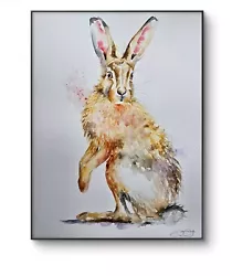 Buy New Large Original Signed Watercolour Art Painting By Elle Smith Of A Hare • 45£