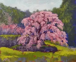 Buy Cherry Blossom Painting Sakura Tree Impressionis Landscape Oil Painting 10x12 In • 59.63£