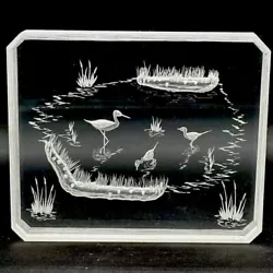 Buy Vtg Ronald Fox Intaglio Lucite Carving Waterfowl Scene Birds In Pond Signed 1975 • 28.58£