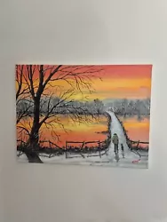Buy P J Norman Oil Painting Sunset Over The Lake • 9.99£