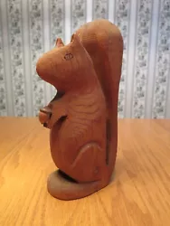 Buy Hand Carved Wooden Squirrel W/ Acorn Sculpture Figurine Folk Art  10-1/2  Tall • 14.61£