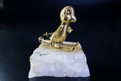 Buy Vintage Ron Lee Penguin Skiing On Snow Skis 24k Gold Plated Brass Figurine • 46.56£
