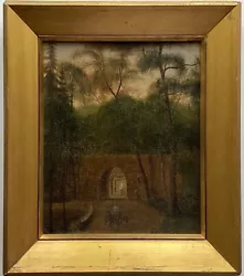 Buy Oil Painting Antique Biedermeier Entrance To The Castle Baden-Baden Around 1840 Anonymous • 295.61£