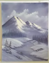 Buy Original Signed Oil Painting On Canvas Mountains Bob Ross Style Titled Mood Mtn. • 40.84£