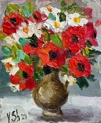 Buy Original Oil Painting Poppies Wildflower Floral Art Impasto Flowers Signed • 26.91£