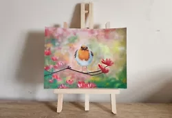 Buy Robin Bird Pastel Mixed Media Bird Artwork Bird Rt 5 X 7 Inches ROBIN BIRD Art • 15£