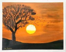 Buy Original Oil Painting Of An African Sunset • 30£