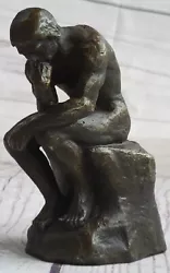 Buy Clearance Sale Rodin Thinker Sensual Male Genuine Bronze Sculpture Figurine • 72.88£